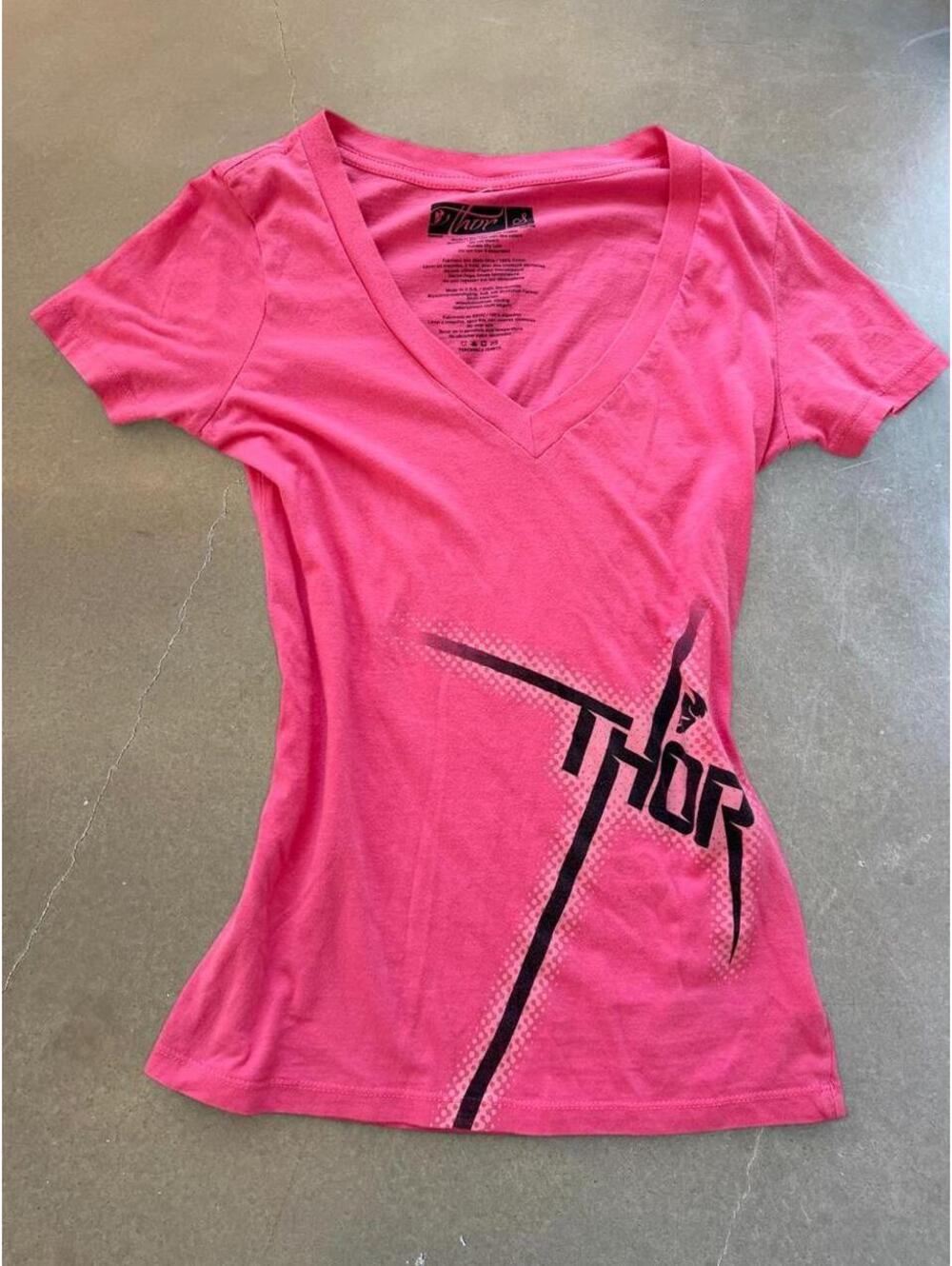 Vintage Thor Racing Hot Pink Graphic Tee Y2K Motocross